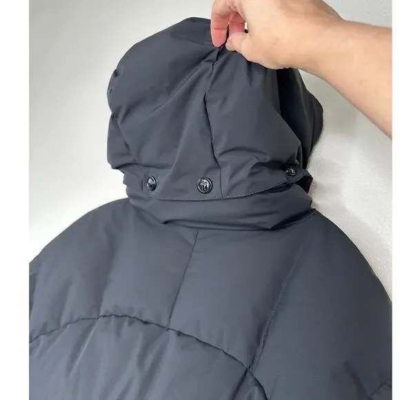Moncler Guyane Black Down Belted Puffer Zip Jacket 5 / XL